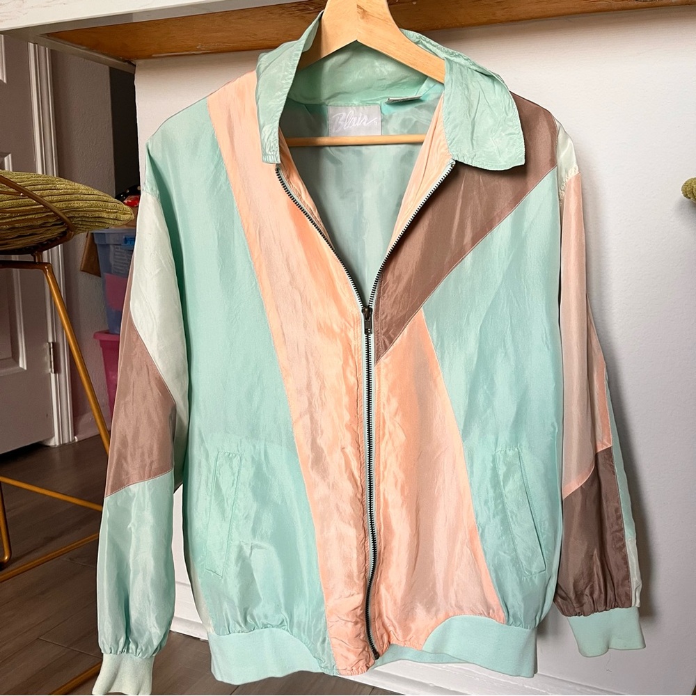 Vintage Colorblock Windbreaker Jacket
